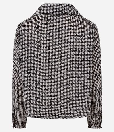 Blusa en Crepé con Estampa Pied-de-Poule y Cuello Polo 7