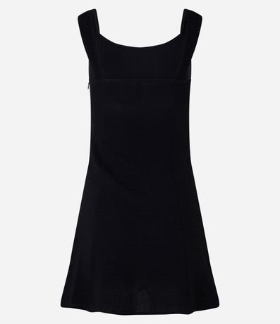 Vestido Corto en Crepé Fruncido y Cremallera Lateral 6