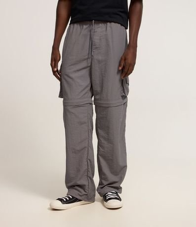 Pantalón Paper Touch Vira Bermuda con Puxador en la Parte Baja 2