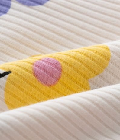 Pantalón Legging Infantil acanalada con Estampa flores - Talle 1 a 5 años 3