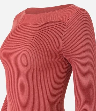 Blusa en Punto con Escote Bote y Textura Acanalada 2