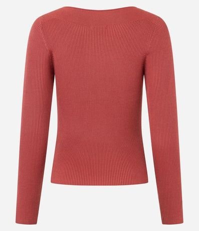 Blusa en Punto con Escote Bote y Textura Acanalada 3