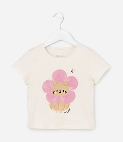Blusa Infantil con Estampa Gatito y Flor - Talle 1 a 5 años 2