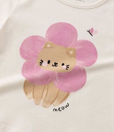 Blusa Infantil con Estampa Gatito y Flor - Talle 1 a 5 años 6