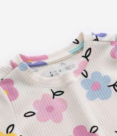 Blusa Infantil Acanalada con Estampa Floral - Talle 1 a 5 años 4