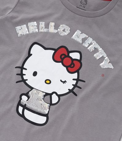 Remera Infantil con Bordado Lentejuela Hello Kitty - Talle 5 a 14 años 4