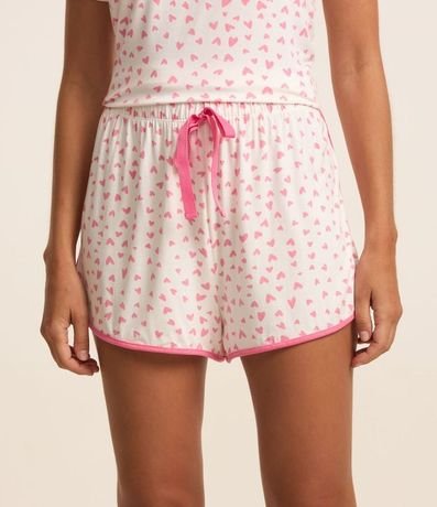 Short De Pijama en Media Malla con Estampa de Corazón 2
