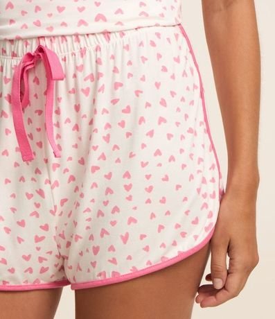 Short De Pijama en Media Malla con Estampa de Corazón 4