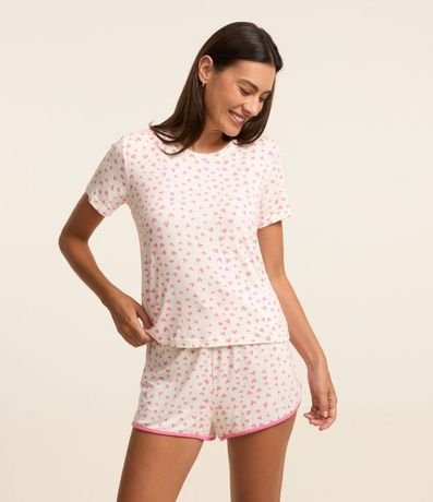 Blusa de Pijama con Estampa de Corazones
