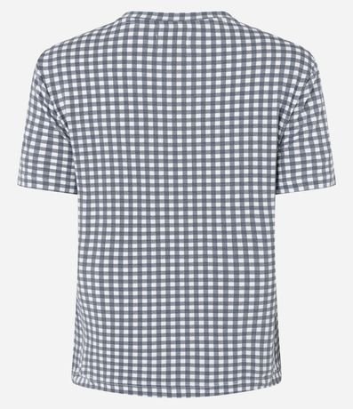 Blusa de Pijama en Viscosa con Estampa de Cuadros 5