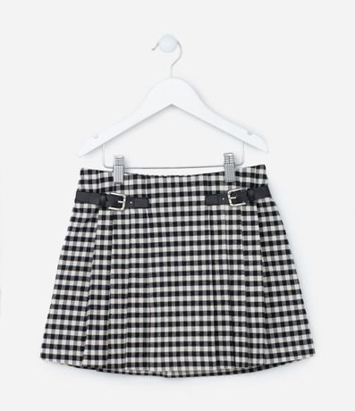 Pollera Infantil con Pliegues y Detalle de Cinturón - Talle 5 a 14 años