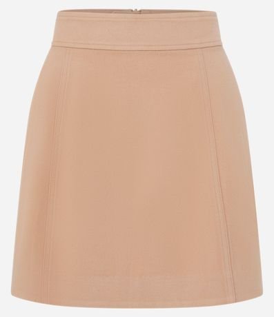 Pollera corta Sastrería con Cintura Alta y Pequeño Bolsillo Lateral 5