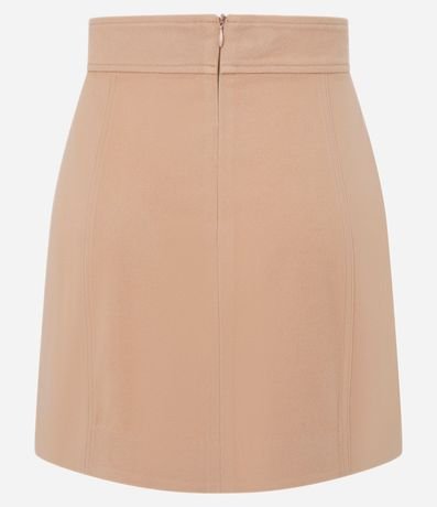 Pollera corta Sastrería con Cintura Alta y Pequeño Bolsillo Lateral 6