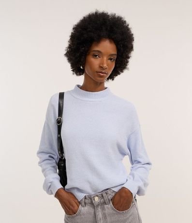 Buzo Suéter en Chenille con Cuello Alto y Ribanas