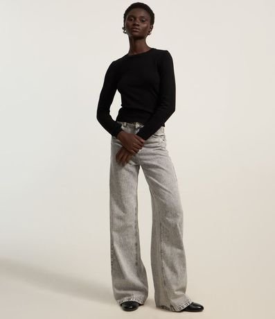 Blusa en Punto con Puño Bajo 2