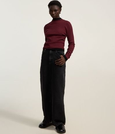 Blusa en Punto con Cuello Alto 2