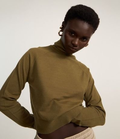 Blusa de Punto con Cuello Alto