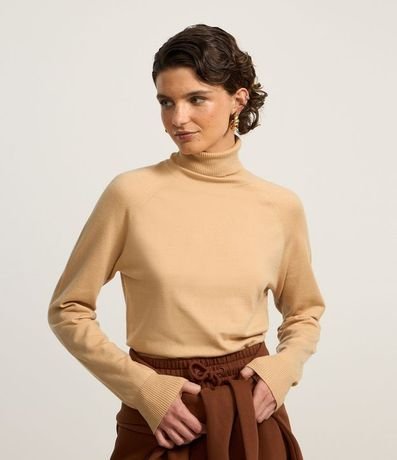 Blusa de Punto con Cuello Alto