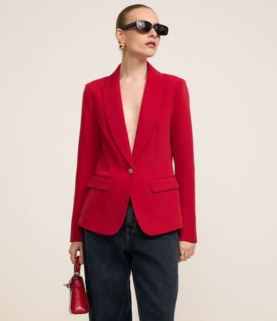 Blazer en Crepé con Botón Solo y Bolsillo con Solapa 4
