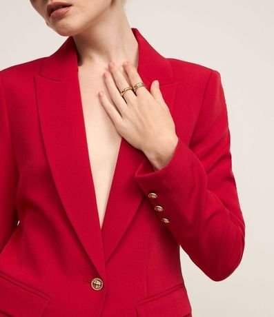Blazer en Crepé con Botón Solo y Bolsillo con Solapa 6