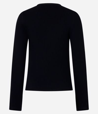 Blusa Acanalada en Seamless con Escote Cuadrado y Fenda en el Puño 3