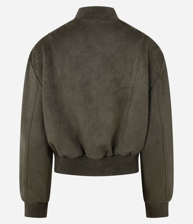 Campera Bomber en Gamuza con Bajo Ayustadas y Recortes 7