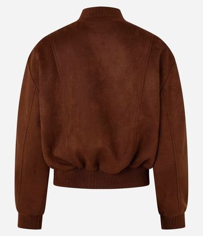 Campera Bomber en Gamuza con Bajo Ayustadas y Recortes 9