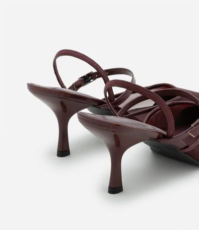 Zapato Tacones Slingback en PU con Recorte de Tela 3