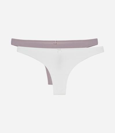 Kit 02 Bombachas Bikini Hilo Doble en Algodón
