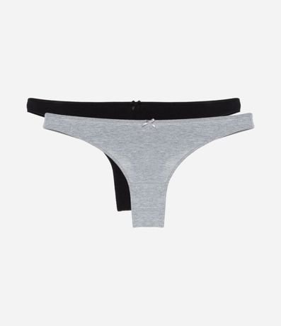 Kit 02 Bombachas Bikini Hilo Doble en Algodón