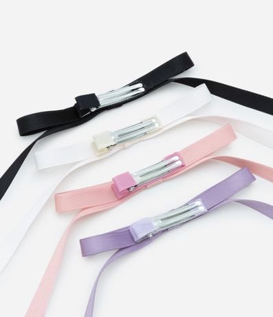 Kit 04 Pinzas para el Pelo Infantil en Forma de Moñas - Talle único 3