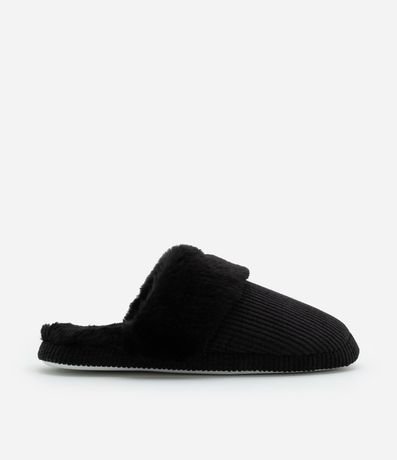 Pantufla Abierta Texturizada de Peluche