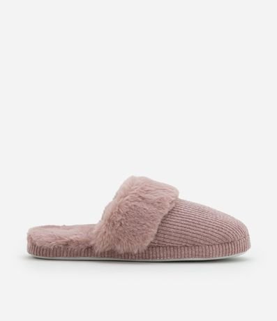 Pantufla Abierta Texturizada de Peluche