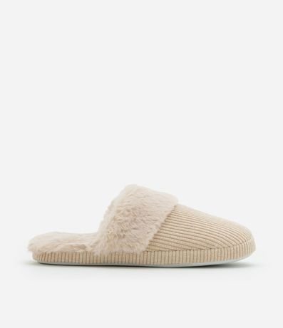 Pantufla Abierta Texturizada de Peluche