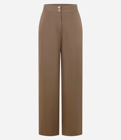 Pantalón Wide Leg Sastrería Tiro Alto con Botones Dobles 5