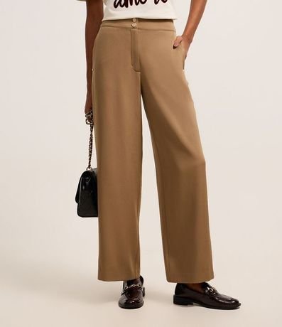 Pantalón Wide Leg Sastrería Tiro Alto con Botones Dobles 3