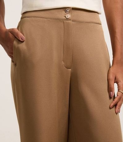 Pantalón Wide Leg Sastrería Tiro Alto con Botones Dobles 4