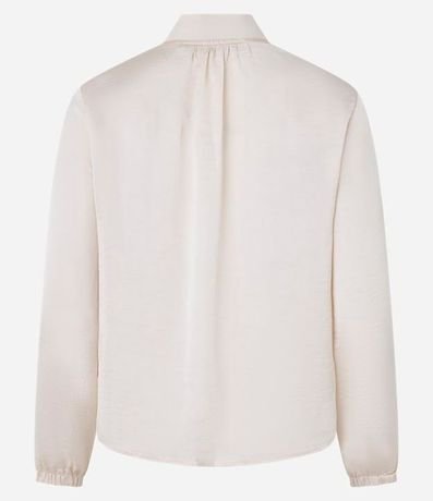 Blusa Acetinada con Escote V y Mangas Bufantes 2
