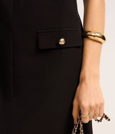 Vestido Corto en Crepé con Escote V Frente y Espalda 5