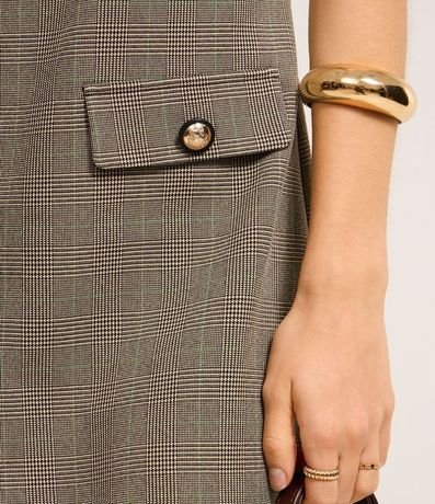 Vestido Corto en Crepé de Cuadros con Botones en las Lapelas 5