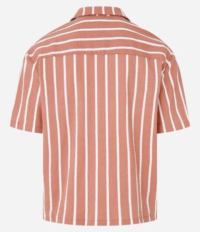 Camisa Boxy sastrería en Viscosa con Textura y Rayas 8