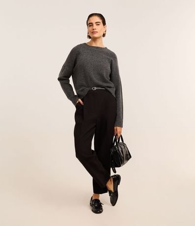 Pantalón Zanahoria Sastre con Cinturón Hebilla