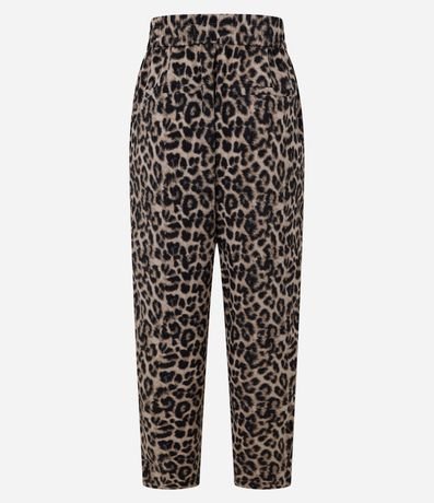 Pantalón Pijama Tiro Alto en Crepé Estampa Animal Print Leopardo 7