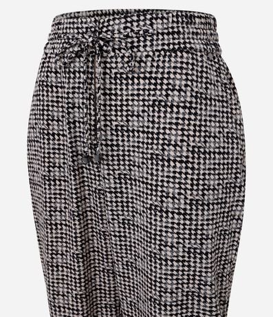 Pantalón Pijama Cintura Alta en Crepé Pied-de-Poule 6