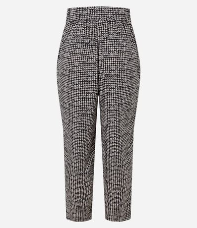 Pantalón Pijama Cintura Alta en Crepé Pied-de-Poule 7