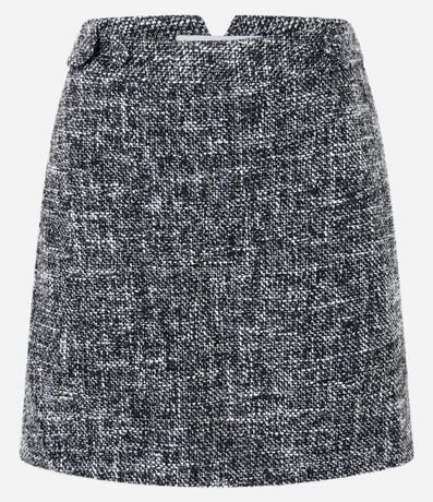 Pollera Corta en Tweed con Botones Laterales