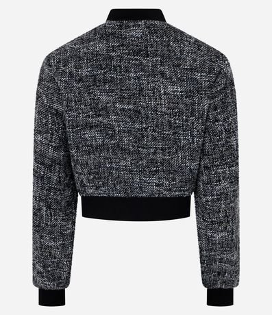 Campera Bomber en Tweed con Detalles en Rib 7