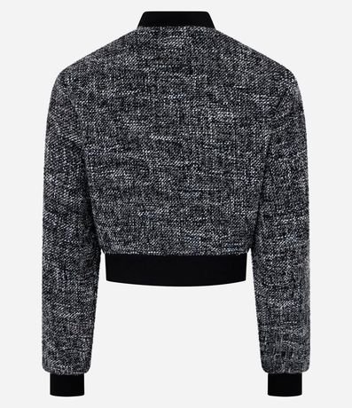 Campera Bomber en Tweed con Detalles en Rib 8