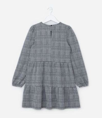 Vestido Infantil en Ponto Roma con Estampa de Cuadros - Talle 5 a 14 años 2