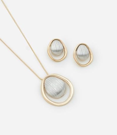 Conjunto de Collar y Caravana en Metal Baño Mixto 1